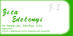 zita edelenyi business card